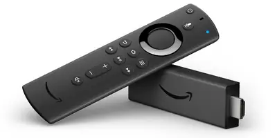 Amazon Fire TV Stick with its voice remote control